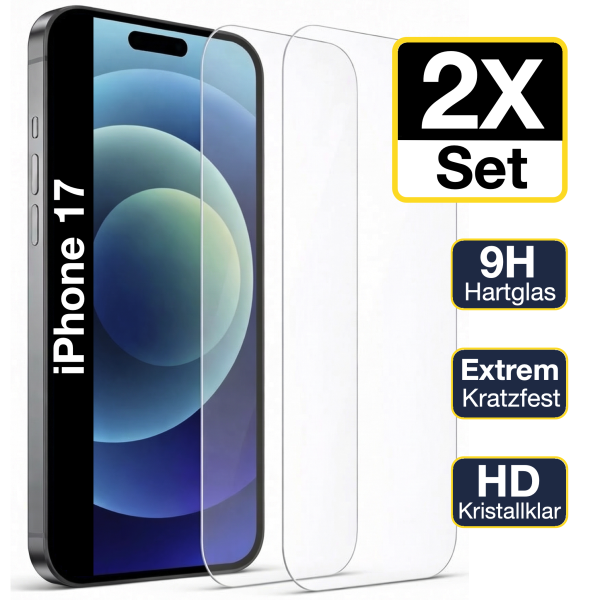 Glazor 2x Panzerglas 9H f&uuml;r iPhone 17 Panzerfolie Displayschutz Schutzglas