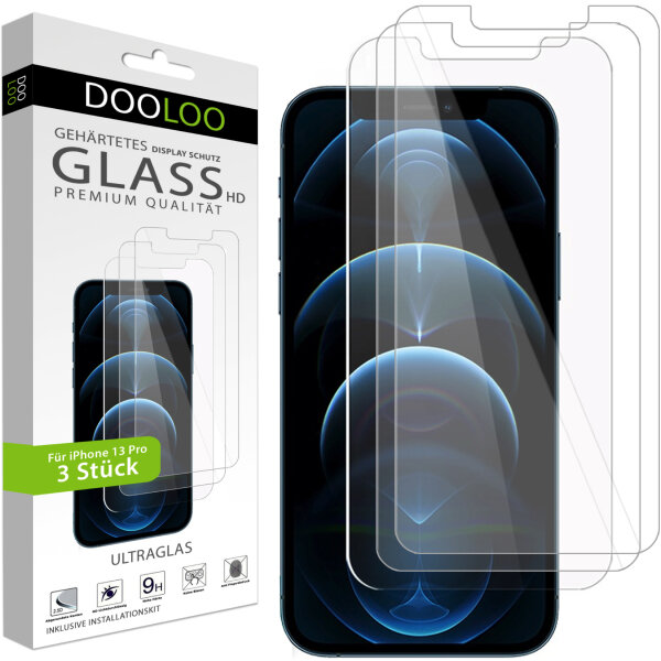 3er Pack iPhone 13 Pro Panzerglas Panzerfolie Schutzglasfolie Displayschutzglas 9H