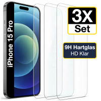 Glazor 3x Panzerglas 9H f&uuml;r iPhone 15 Pro...