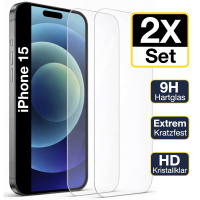 Glazor 2x Panzerglas 9H f&uuml;r iPhone 15 Panzerfolie...
